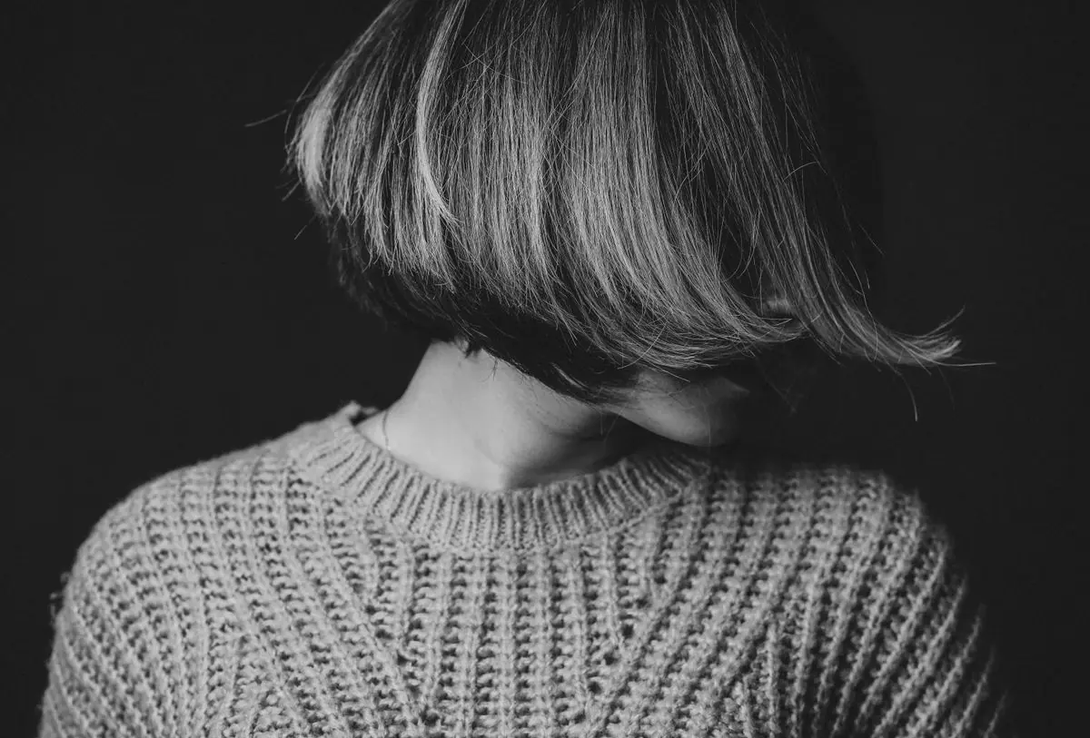 A softly shaped bob haircut, seen from behind